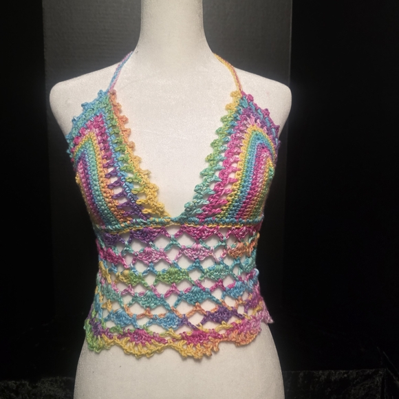 EmilyMiettunen Tops - Festival Crocheted Halter Top
